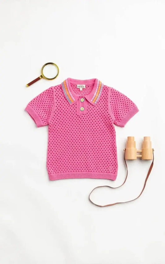 Mint Mirage Polo Sweater - Sharella Bella Children's Boutique