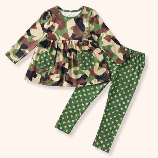 🪖 Camo Crew Pants Set – Pete + Lucy - Sharella Bella Children's Boutique