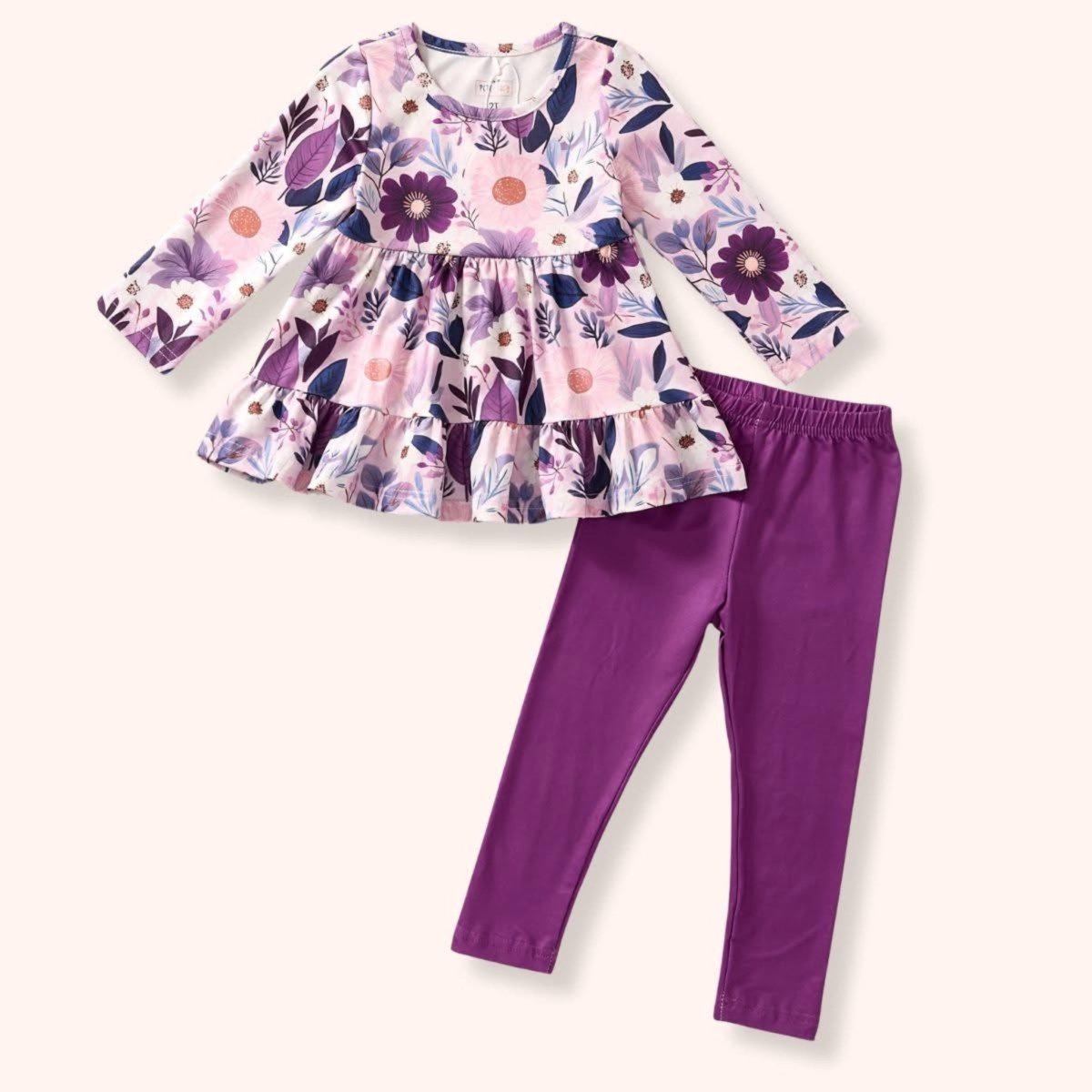 Feather Print Pants Set – Pete + Lucy - Sharella Bella Children's Boutique