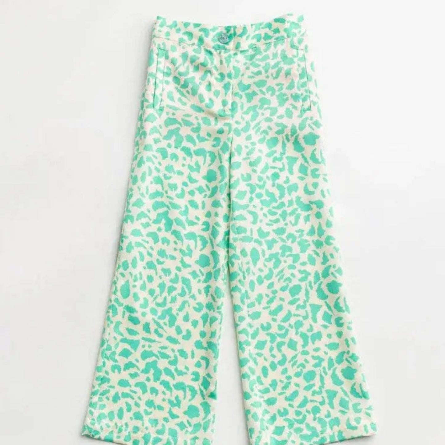 Blossom-Inspired Fashion Bottoms-Mint Green Printed Pants for Girls - Sharella Bella Children's Boutique