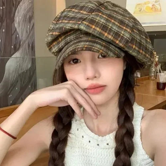 Retro Plaid Hat for Kids – Classic Style with Modern Charm - Sharella Bella Children's Boutique
