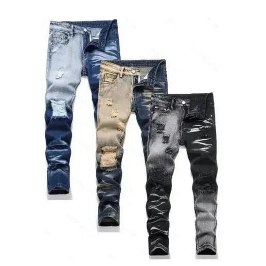Retro Rebel Rips Distressed Denim Jeans for Bold Style - Sharella Bella Children's Boutique