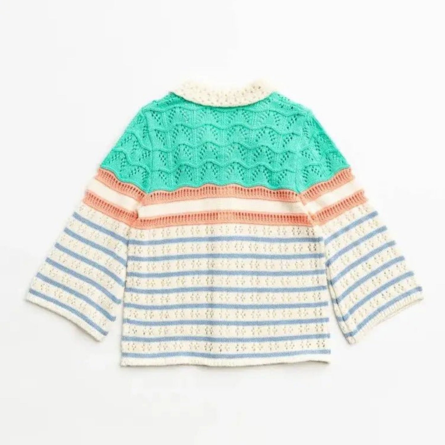 Sugarville Collared Crochet Cardigan - Sharella Bella Children's Boutique