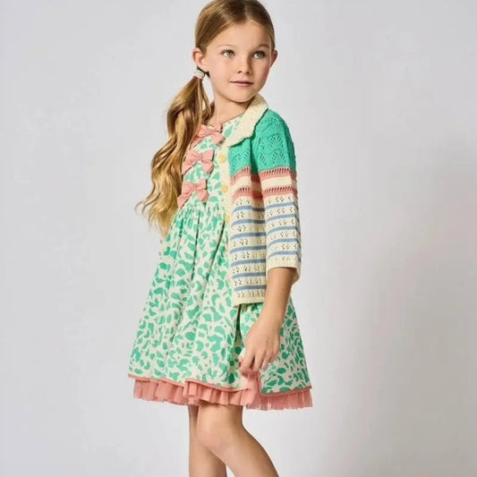 Sugarville Collared Crochet Cardigan - Sharella Bella Children's Boutique