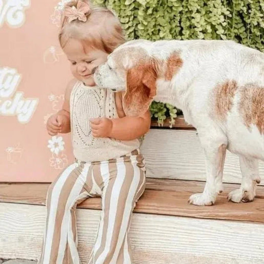 Sunset Stripe Bell Pants for Girls – Bold, Soft & Stylish - Sharella Bella Children's Boutique