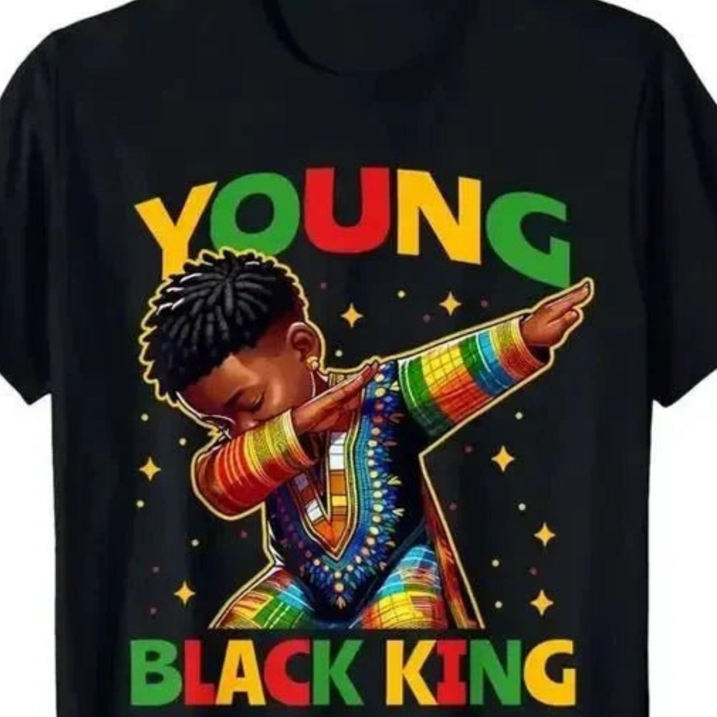 Young Black King Tee – Regal Drip Statement Style - Sharella Bella Children's Boutique