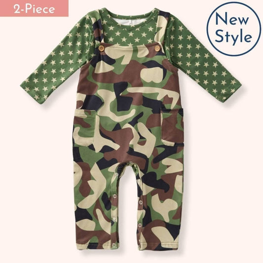 🪖 Camo Crew 2 - Piece Romper Set – Pete + Lucy - Sharella Bella Children's Boutique