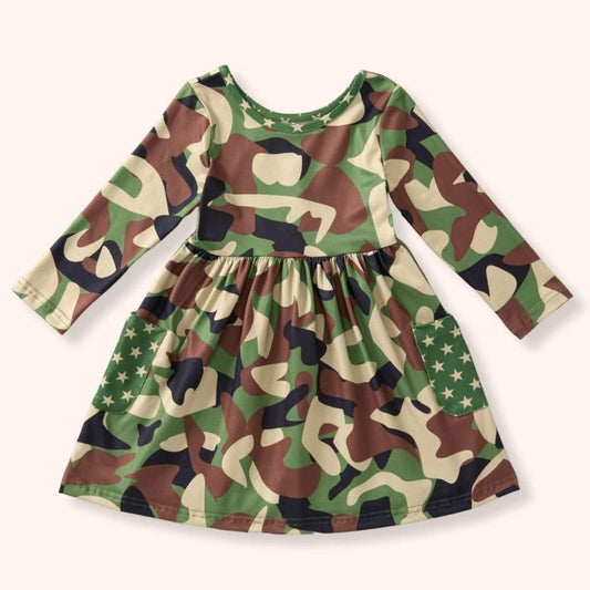 🪖 Camo Crew Dress – Pete + Lucy - Sharella Bella Children's Boutique