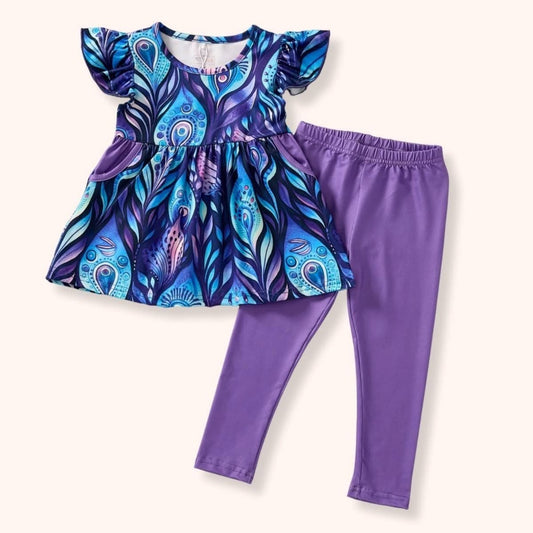 🦚 Majestic Plumes Pants Set – Pete + Lucy - Sharella Bella Children's Boutique