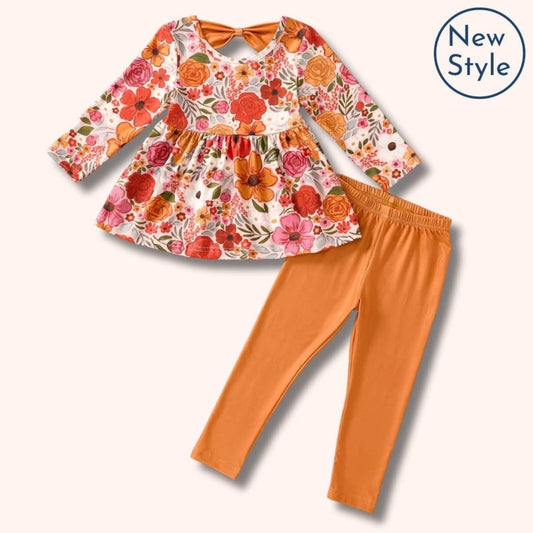 Rosewood Blooms Floral Pants Set – 2 Piece by Pete + Lucy - Sharella Bella Children's Boutique